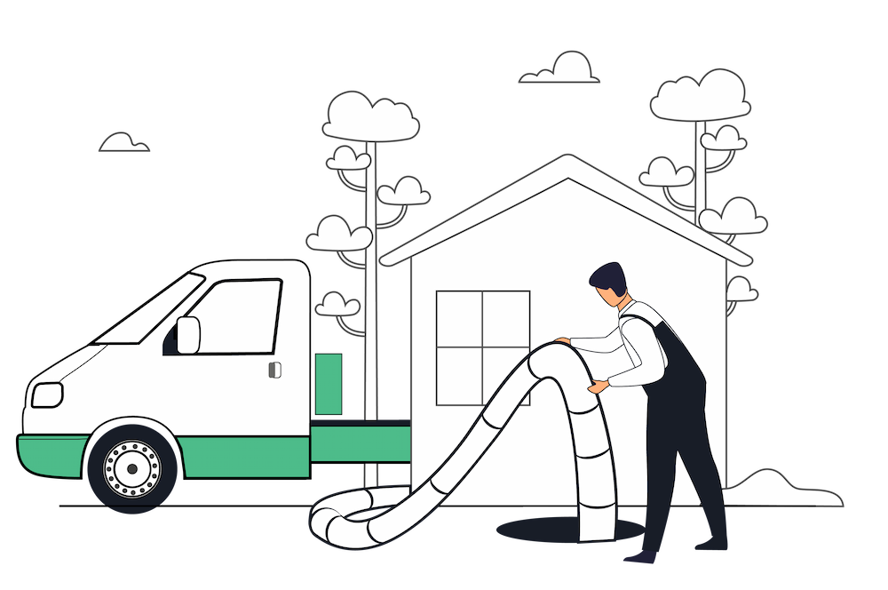 sacofa-abwasserentsorgung-illustration-service-mitarbeiter-pumpt-fäkalien-bei-gartenhaus-ab